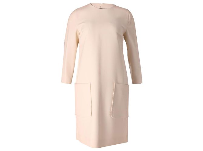 Vestido Mulberry Pocket Shift em lã creme