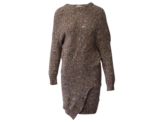 Stella Mc Cartney Stella McCartney Grobstrick-Pulloverkleid aus beiger Wolle