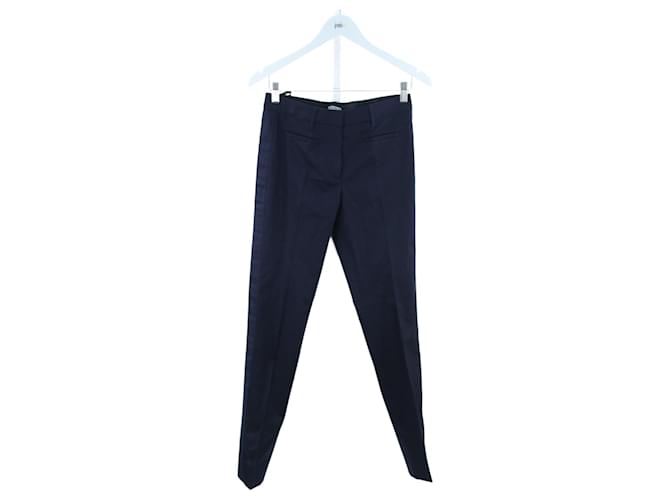 Miu Miu trousers 38 Blue Cotton  ref.677643