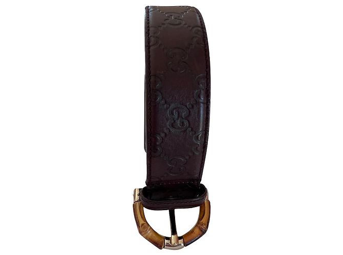 Cinto Gucci Vermelho Escuro em Pele de Cordeiro 90 cm Bordeaux