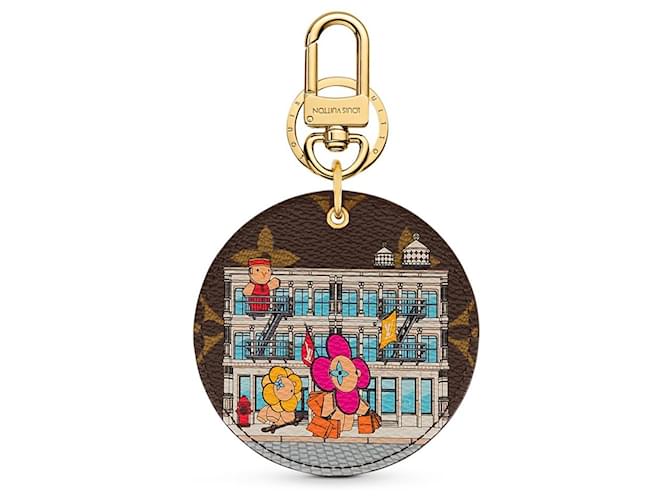 Louis Vuitton Authentic Metal porte cles LV puzzle Key Chain Ring Bag Charm  Auth