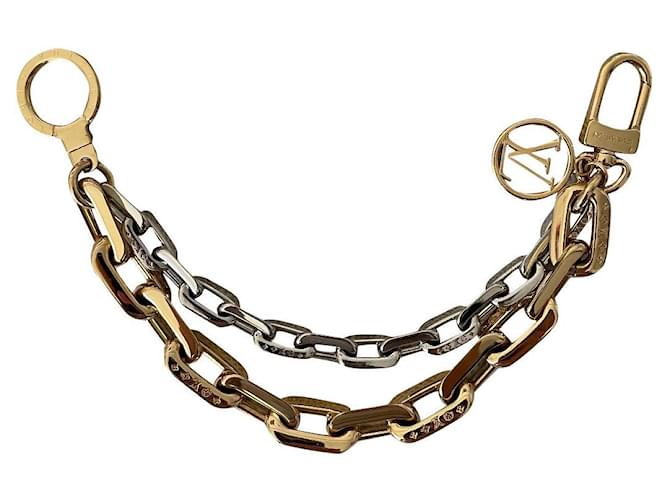 Louis Vuitton LV Edge Chain Bag Charm Silver Gold Gold hardware Metallo  ref.677768