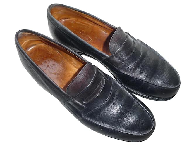 vintage jm weston loafer 8.5b   42 42.5 end Black Leather  ref.677831