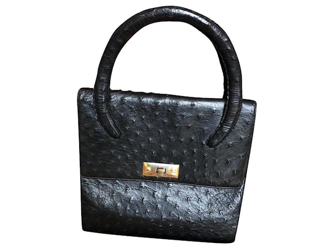 Loewe Handbags Black Ostrich leather  ref.677865
