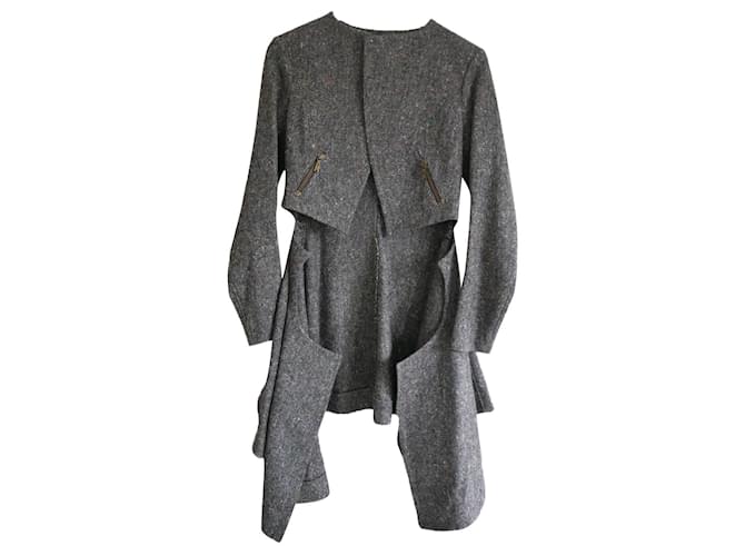 Yves Saint Laurent AW08 Frackjacke aus grauem Tweed Wolle  ref.677876
