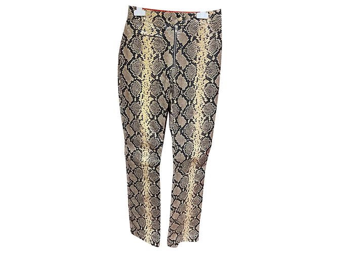 Calças Kenzo em couro de cordeiro estampa python Impressão em python