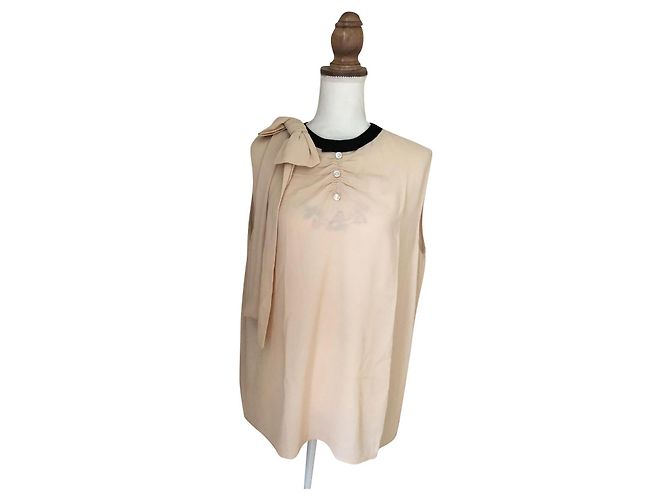 Top Miu Miu Rosa y Negro de Viscosa