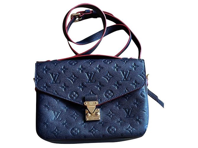 Bolsa Louis Vuitton Metis Azul Marinho em Couro