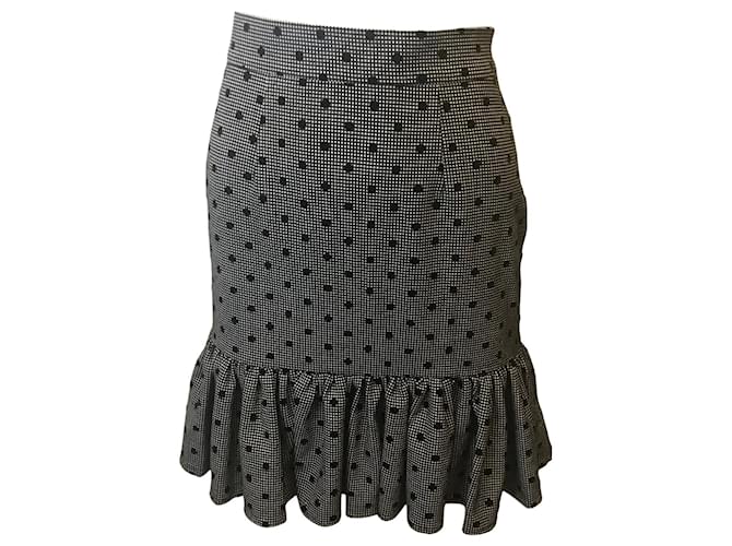 Autre Marque Alcoholic polka dot skirt Black Grey Cotton  ref.677900