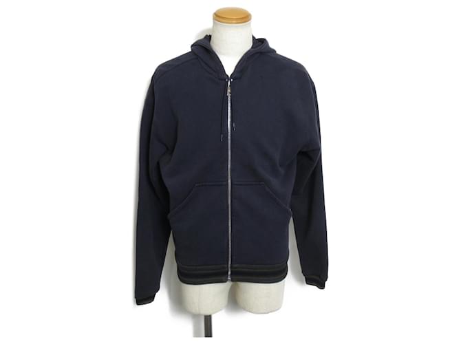 *Prada zip-up hoodie hoodie clothing tops cotton men's navy [used] | clothing brand Navy blue  ref.677908