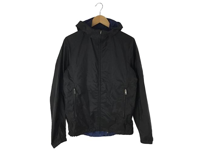[Used] *Prada / reversible / hooded / zip-up nylon hoodie / 46 / SGB754 / BLK [men's wear] Black Polyamide  ref.677912