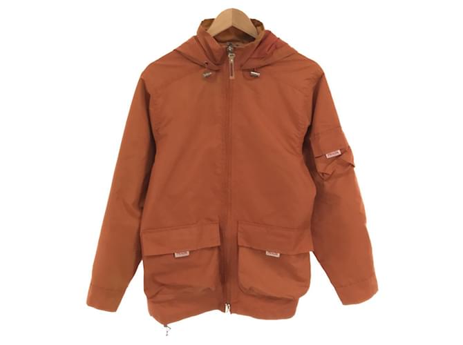 *PRADA SPORT Sports Mountain Jacket Parka Outerwear Homme Orange Fabriqué en Italie Mikunigaoka Polyester  ref.677915
