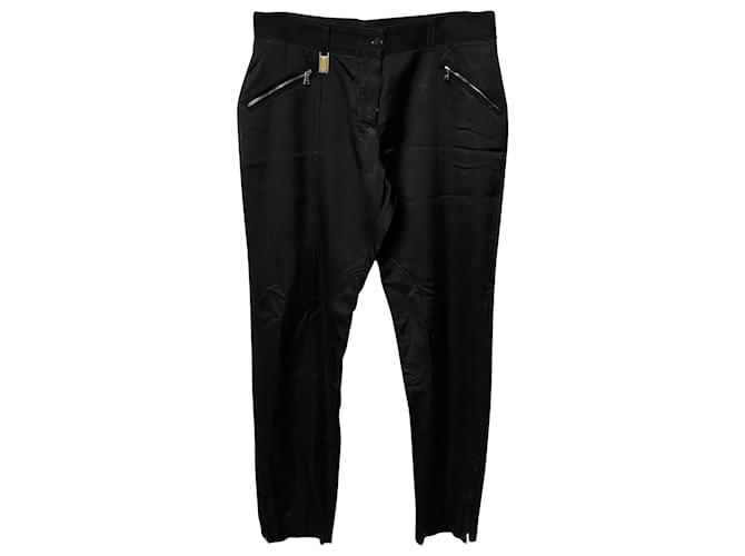 Dolce & Gabbana Jeans à poche zippée en Polyester Noir  ref.677925