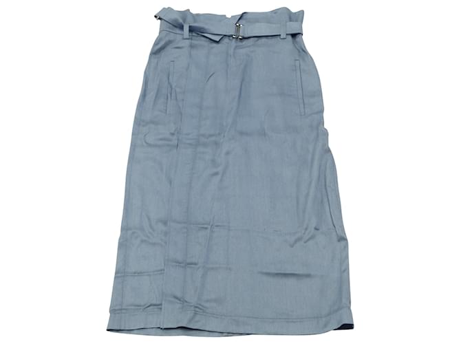 Tibi Belted Midi Skirt in Blue Lyocell Light blue  ref.677937