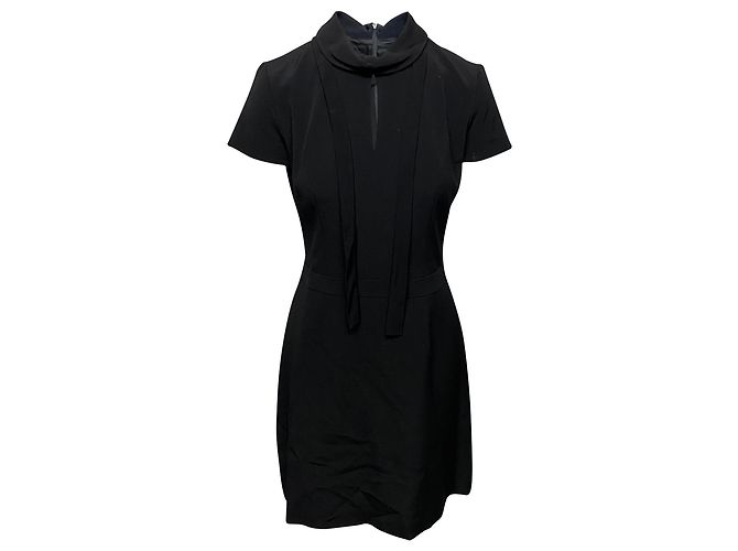 Hugo Boss Vestido de trabalho Hugo Keyhole decote é viscose preta Preto
