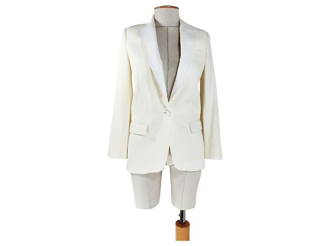 Zadig & Voltaire Blazer aus Elfenbeinwolle Weiß