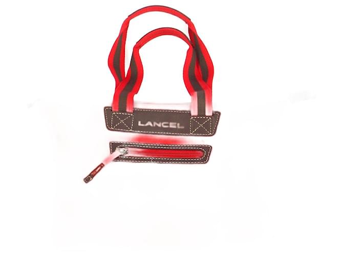 Lancel handbag Red Cotton  ref.678082