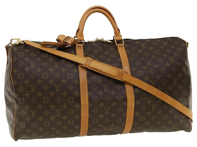Louis Vuitton Keepall Bandouliere 60 Brown Cloth  ref.678541