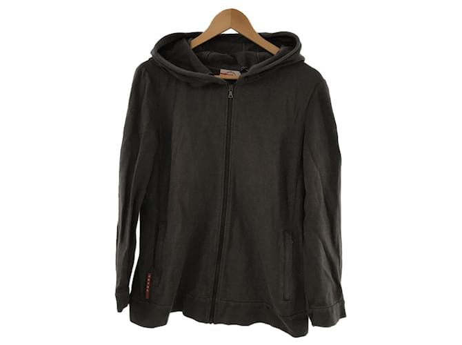 [Used] *PRADA zip hoodie/XL/cotton/GRY [ladies wear] Grey  ref.678542