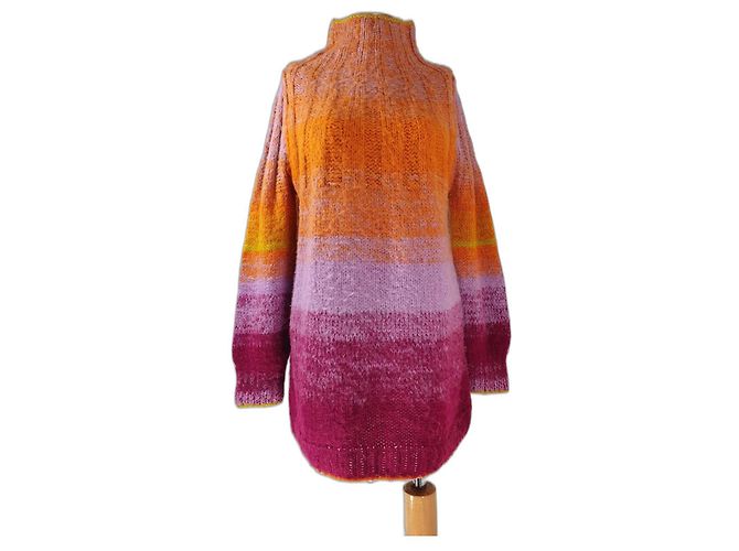 Autre Marque Anthropologie Oversize Pullover aus Wolle und Alpaka Mehrfarben