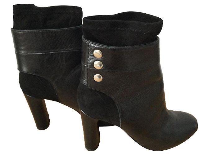 Iro Black Leather Ankle Boots