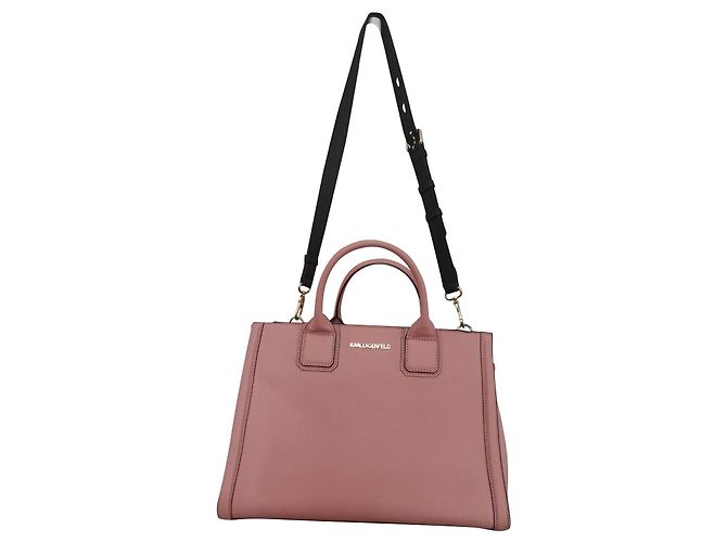 Bolsa de mão Karl Lagerfeld em couro rosa