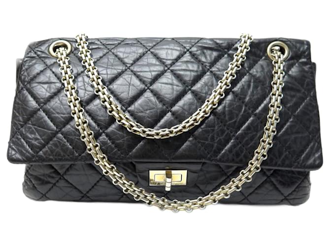 Chanel handbag 2.55 a37587 MADEMOISELLE IN BLACK QUILTED LEATHER HAND BAG  ref.678813