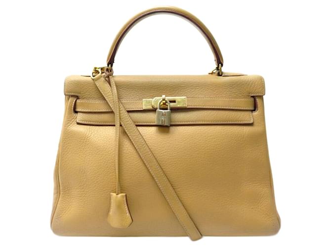 Hermès Kelly handbag 32 Return 1998 LEATHER TOGO CAMEL BANDOULIERE HAND BAG Caramel  ref.678817