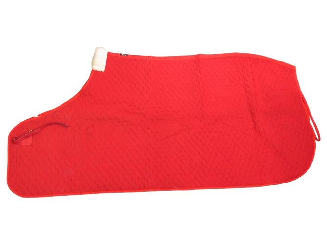 Hermès NEUF HERMES MANTA DE PRESENTACIÓN CABALLO ACOLCHADO DE ALGODÓN ROJO NUEVO Roja