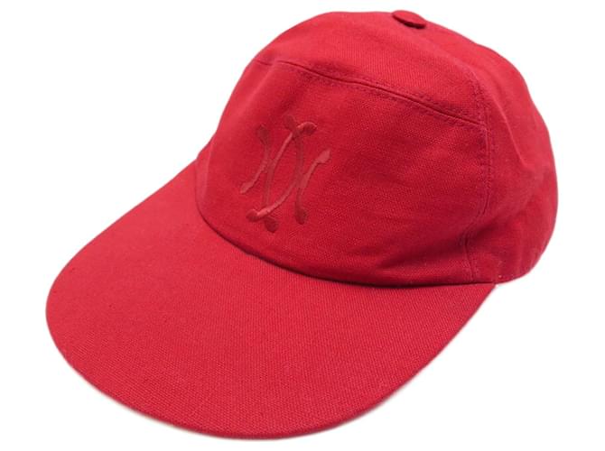 Hermès NEW MOTSCH CAP FOR HERMES MANHATTAN 001549N size 55 RED LINEN CAP  ref.678843