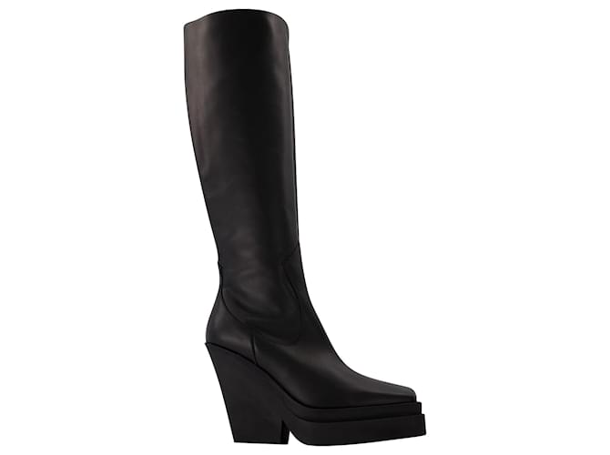 Autre Marque Texan Boots in Black Leather  ref.678967