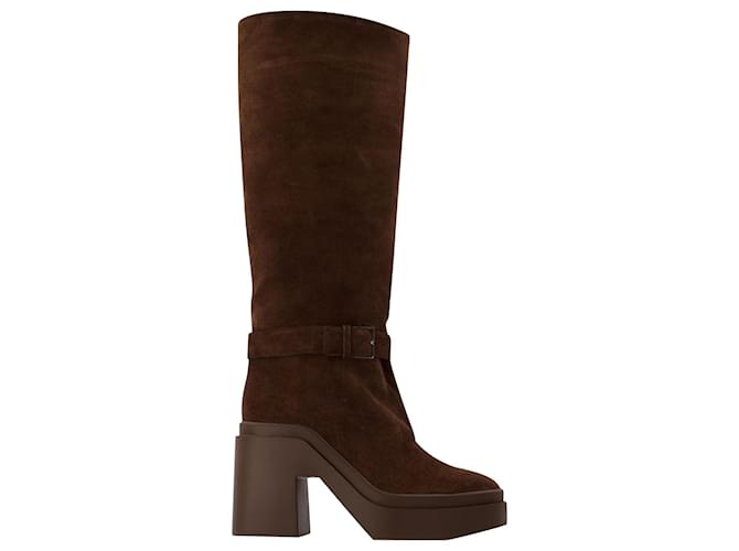 Robert Clergerie Ninon Boots in Brown Leather  ref.679098