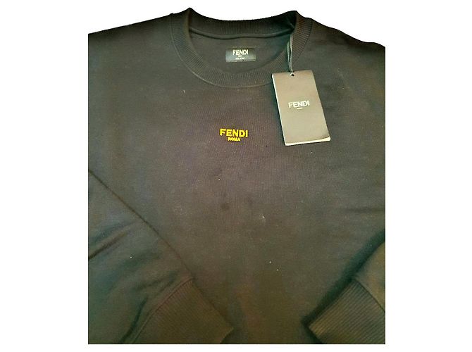 Fendi Sweatshirt Schwarz aus Baumwolle