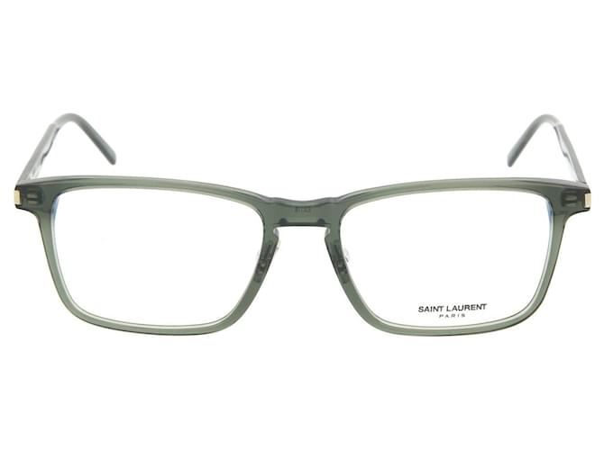 Gafas ópticas con montura cuadrada Saint Laurent Verde Acetato Fibra de celulosa  ref.679393