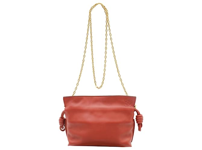 Loewe Flamenco Nano Clutch Bag in Red Calfskin Leather Pony-style calfskin  ref.679416