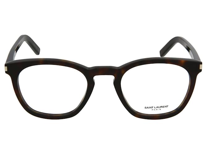 Saint Laurent Square Acetate Optical Glasses Brown Cellulose fibre  ref.679419