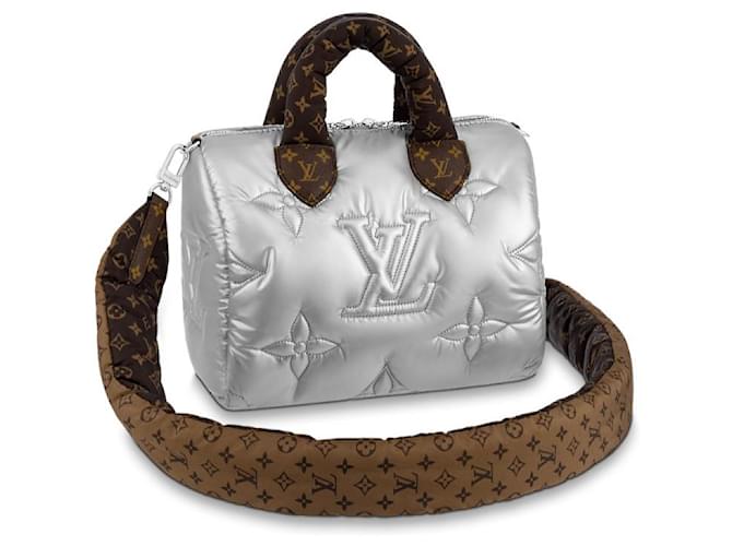 Louis Vuitton LV Speedy nylon prateado Prata  ref.679523