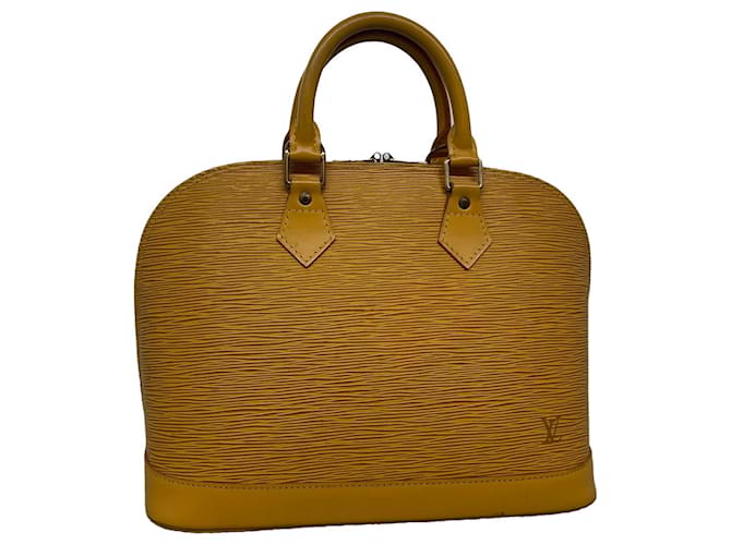 Louis Vuitton Alma PM Handbag Yellow EPI Leather Bag M52149 - EXCELLENT