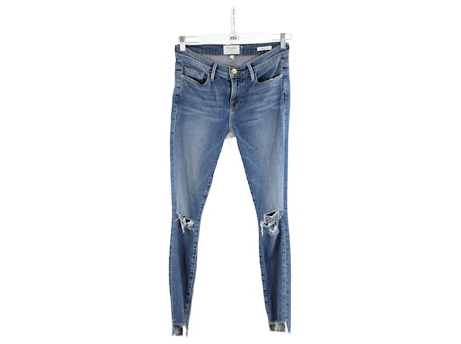 Frame Denim pantalones de marco 36 Azul Algodón  ref.679676
