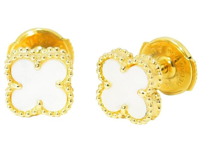 Van Cleef & Arpels Earrings Sweet Alhambra Mother of Pearl Golden Yellow gold  ref.679718