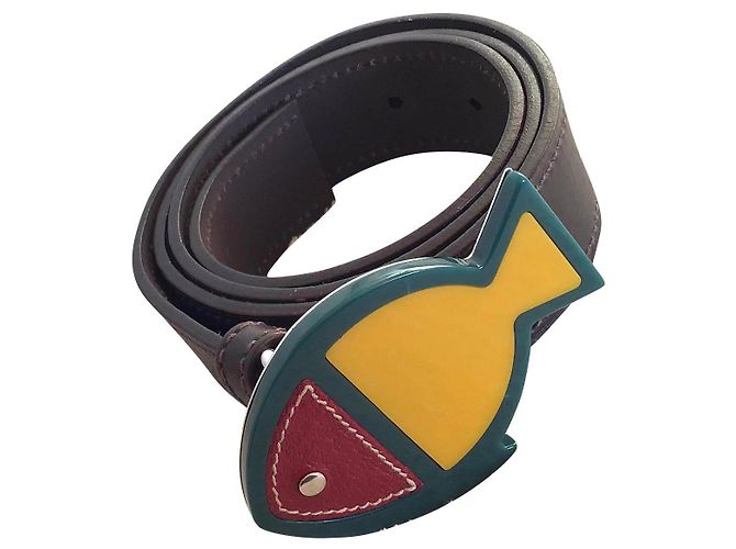 Prada Belt Brown Leather 85 cm Multiple colors