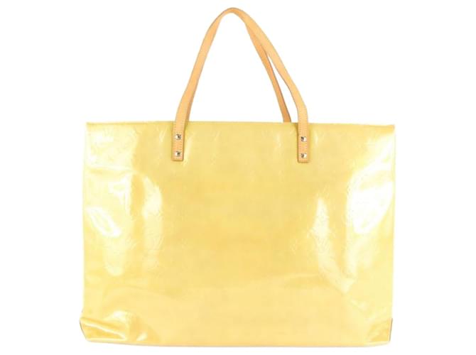 Louis Vuitton Tote bag Vernis Reade GM monogramme jaune-beige Cuir  ref.679777