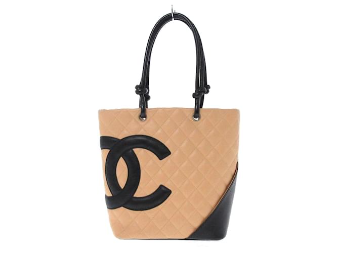 Chanel Cambon Line Beige Leather  ref.679884