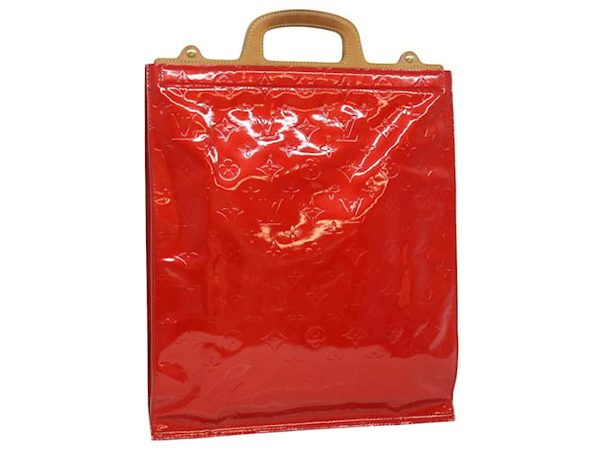 LOUIS VUITTON Vernis Stanton Tote Bag Red M91078 LV Auth ki2309 Patent leather  ref.680138