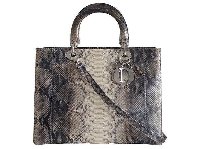 Borsa Lady Dior in pitone modello grande