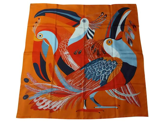 Hermès LES TOUCANS Soie Multicolore  ref.680327