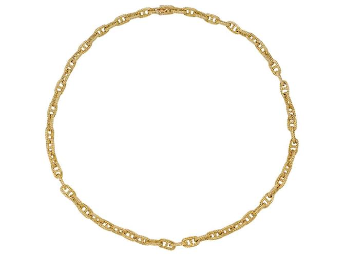 inconnue Yellow gold necklace, navy mesh.  ref.680386