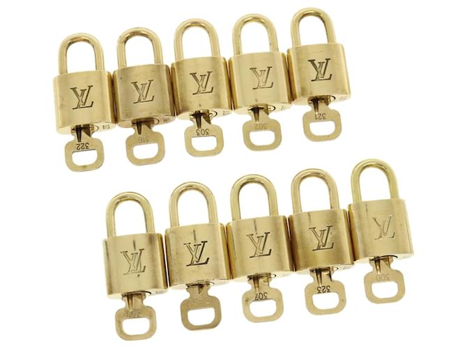 Louis Vuitton padlock 10Set Gold Tone LV Auth 31777 Metal  ref.680398