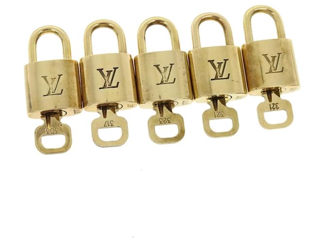 Louis Vuitton padlock 5Set Gold Tone LV Auth 14596 Metal  ref.680440