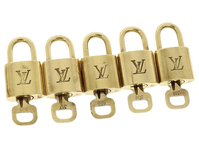 Louis Vuitton padlock 5Set Gold Tone LV Auth 15619 Metal  ref.680442